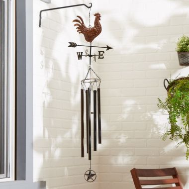 Accent Plus Weathervane Wind Chime - Rooster. View a larger version of this product image.