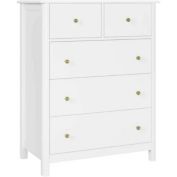 Homfa Dresser Chest with Easy Pull Handle White Finish