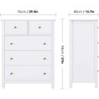 Alternate image 3 for Homfa Dresser Chest with Easy Pull Handle White Finish