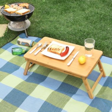 SONGMICS Bamboo Laptop Desk Serving Bed Tray Tilting Top. View a larger version of this product image.