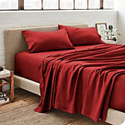 Bare Home Sheet Set - Premium 1800 Ultra-Soft Microfiber Sheets - Double Brushed - Hypoallergenic - Wrinkle Resistant (Red, Full XL)
