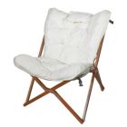 Alternate image 0 for Zenithen Indoor Wood Butterfly Folding Accent Chair For Dorms, Bedrooms, and Living Rooms, Creme White
