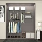 Alternate image 1 for Slickblue 3 to 6 ft Wall-Mounted Closet System Organizer Kit with Hang Rod -Gray