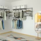 Alternate image 2 for Slickblue 3 to 6 ft Wall-Mounted Closet System Organizer Kit with Hang Rod -Gray