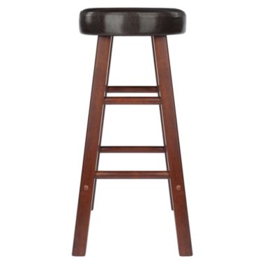 Maria 2-Pc Cushion Seat Counter Stool Set, Espresso & Walnut. View a larger version of this product image.