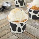 Alternate image 1 for Blue Panda Cow Paper Ice Cream Cups with Spoons, Farm Birthday Party Supplies (8 oz, 100 Pack)
