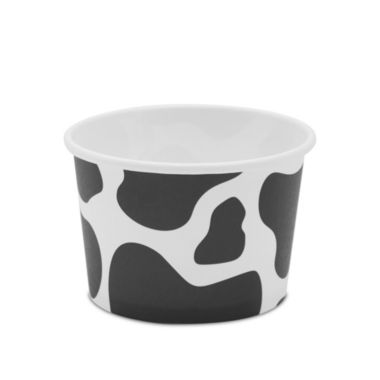 Blue Panda Cow Paper Ice Cream Cups with Spoons, Farm Birthday Party Supplies (8 oz, 100 Pack). View a larger version of this product image.