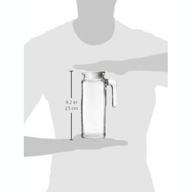 Infinity Merch Glass Jug/Pitcher with White Lid, 41-Ounce Clear. View a larger version of this product image.