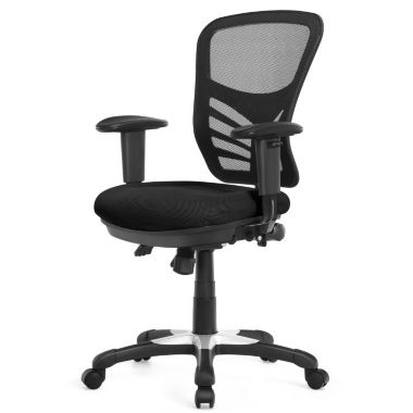 Slickblue Ergonomic Mesh Office Chair with Adjustable Back Height and Armrests-Black. View a larger version of this product image.