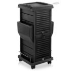 Alternate image 0 for Saloniture Premium Locking Rolling Trolley Cart with Pocket Inserts - Black