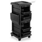Alternate image 1 for Saloniture Premium Locking Rolling Trolley Cart with Pocket Inserts - Black