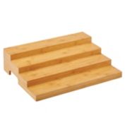 mDesign Bamboo Spice and Food Kitchen Shelf Storage Organizer