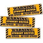 Alternate image 0 for Zone Tech 3 Pcs Funny Magnetic Sticker-Premium Quality Car Safety Vehicle New Driver Yellow Reflective Sign (Warning Student Driver be Very Afraid)