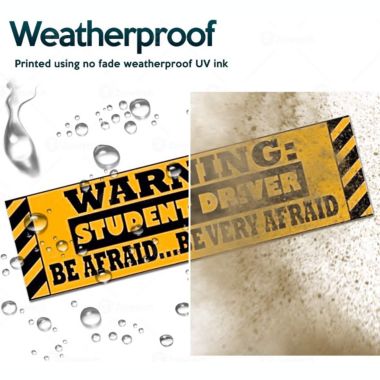 Zone Tech 3 Pcs Funny Magnetic Sticker-Premium Quality Car Safety Vehicle New Driver Yellow Reflective Sign (Warning Student Driver be Very Afraid). View a larger version of this product image.