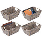 Alternate image 3 for mDesign Hyacinth Home Storage Basket for Cube Furniture, 4 Pack