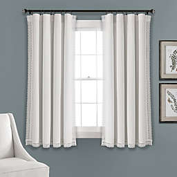 Rosalie Window Curtain Panels White 54x63 Set