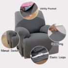 Alternate image 2 for MarCielo 1 Piece Stretch Recliner Slipcover Chair Recliner Cover Grey