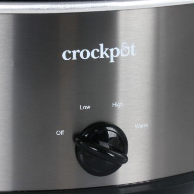 Classic 6 Quart Oval Slow Cooker in Black Stainless Steel With Stoneware Crock. View a larger version of this product image.