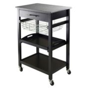 Winsome Granite Wood Julia Utility Cart - Black