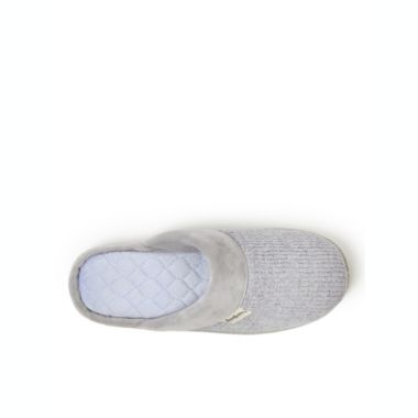 Dearfoams Womens Samantha Chenille Scuff with Quilted Sock. View a larger version of this product image.