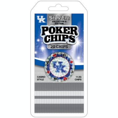 MasterPieces Casino - NCAA Kentucky Wildcats - 20 Piece High Quality Team Poker Chips Silver Edition. View a larger version of this product image.