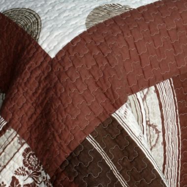 Blancho Bedding Modern Circles Cotton 3PC Vermicelli-Quilted Patchwork Quilt Set (Full/Queen Size). View a larger version of this product image.