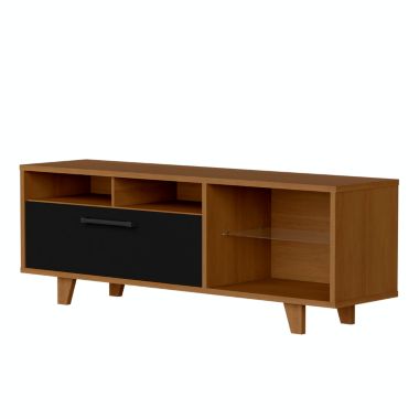 Discount Trends Classic Tv Stand Rack for Tv up to 72 inches Modern Design - Nature - Black. View a larger version of this product image.