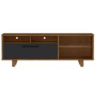 Alternate image 3 for Discount Trends Classic Tv Stand Rack for Tv up to 72 inches Modern Design - Nature - Black