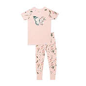 Deux par Deux Organic Cotton Two Piece Pajama Set Light Pink Print