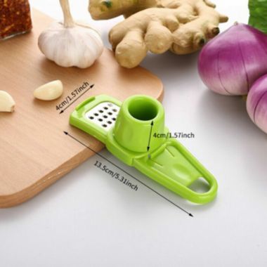 Kitcheniva Plastic Stainless Steel Garlic Press Chopper Green. View a larger version of this product image.