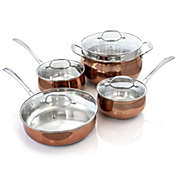Oster Carabello 9 Piece Stainless Steel Cookware Combo Set in Copper