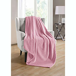 Kate Aurora Living Ultra Soft And Plush Tufted Hypoallergenic Fleece Throw Blanket Covers - Pink