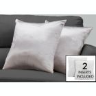 Alternate image 1 for Monarch Specialties I 9337 Pillow - 18" X 18" / Silver Satin / 2pcs