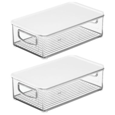 mDesign Plastic Kitchen Food Storage Bin with Handles, Lid, 2 Pack. View a larger version of this product image.