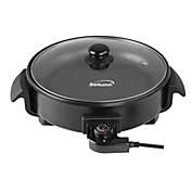 Brentwood 12 inch Round Non-Stick Electric Skillet with Vented Glass Lid in Black