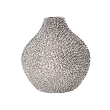 Kingston Living 10" Silver Spiked Bottle Shaped Vase Decor. View a larger version of this product image.