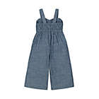 Alternate image 3 for Hope & Henry Girls&#39; Bow Front Wide Leg Jumpsuit (Blue Chambray, 3)