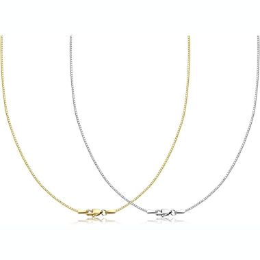 GoodMerchan - Women's Sterling Silver Chain Necklace - Silver, 2 Pieces - Versatile and Stylish Necklace. View a larger version of this product image.