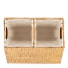 Alternate image 2 for Slickblue Natural 2-Bin Handwoven Hyacinth Linen Liner Laundry Hamper with Handles