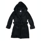 Alternate image 1 for Leveret Kids Fleece Hooded Robe Neutral Solid Color