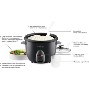 Salton RC2088 Automatic Rice Cooker XL 10 Cups Black. View a larger version of this product image.