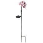 Alternate image 1 for Ganz 36" Pink Hydrangea Light up Solar Lawn Stake
