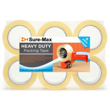 Sure-Max Heavy-Duty Shipping & Packing Tape (2" x 120 yard/360' each) - Moving & Adhesive Carton Sealing - 2.7mil Clear. View a larger version of this product image.