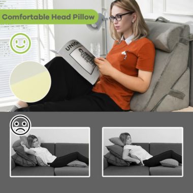 Slickblue Adjustable Neck Back Support Memory Foam Headrest-Gray. View a larger version of this product image.