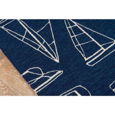 Momeni Veranda Area Rug, Navy, 9' X 9' Round. View a larger version of this product image.