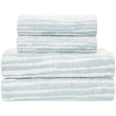 White Company Light White And Navy Striped Bath Sheet/Beach Towel 