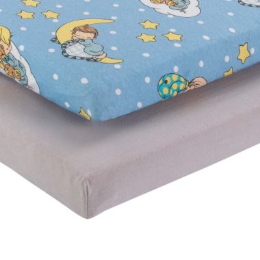 Everyday Kids 2 Pack n Play and Portable Crib Mattress Sheets - Precious Moments Boys - 100% Cotton. View a larger version of this product image.