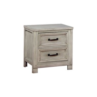 Slickblue Transitional 2 Drawer Wooden Nightstand with Molded Trim,Antique white. View a larger version of this product image.