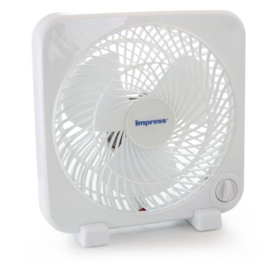 Impress 9 Inch Box Fan- White. View a larger version of this product image.