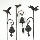 Alternate image 1 for Things2Die4 Set of 3 Metal Humming Bird Butterfly Garden Stake Bell Outdoor Decor Yard Art